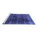 Sideview of Machine Washable Abstract Blue Modern Rug, wshabs1763blu