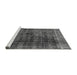 Sideview of Machine Washable Abstract Gray Modern Rug, wshabs1763gry