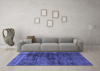 Machine Washable Abstract Blue Modern Rug, wshabs1763blu