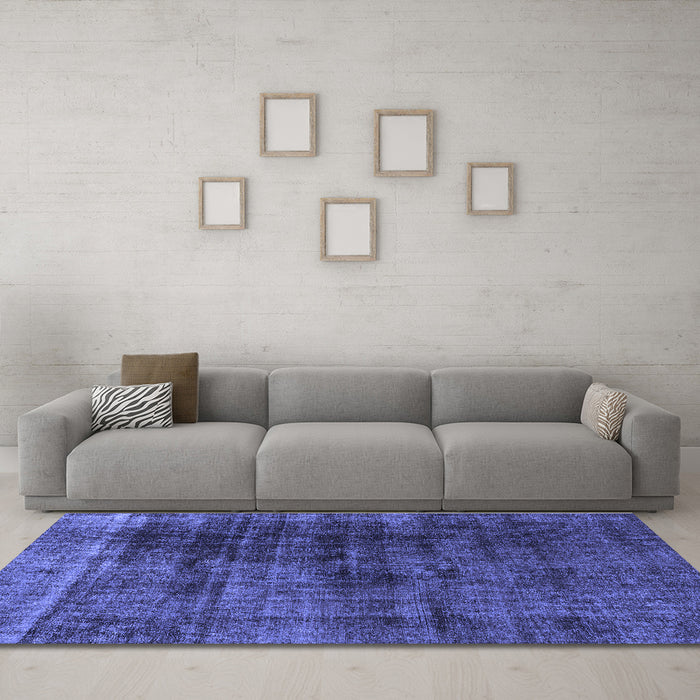 Machine Washable Abstract Blue Modern Rug in a Living Room, wshabs1763blu