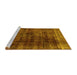 Sideview of Machine Washable Abstract Yellow Modern Rug, wshabs1763yw