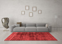 Machine Washable Abstract Red Modern Rug, wshabs1763red