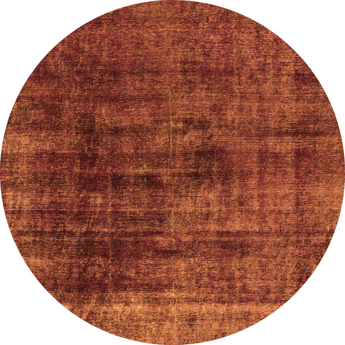 Round Abstract Orange Modern Rug, abs1763org