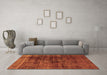 Machine Washable Abstract Orange Modern Area Rugs in a Living Room, wshabs1763org