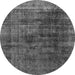 Round Abstract Gray Modern Rug, abs1763gry