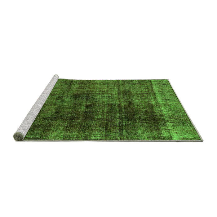 Sideview of Machine Washable Abstract Green Modern Area Rugs, wshabs1763grn