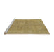 Sideview of Machine Washable Abstract Metallic Gold Rug, wshabs1764