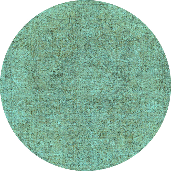 Round Abstract Light Blue Modern Rug, abs1764lblu