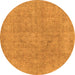 Round Abstract Orange Modern Rug, abs1764org