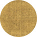 Round Abstract Brown Modern Rug, abs1764brn