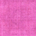 Square Machine Washable Abstract Pink Modern Rug, wshabs1764pnk