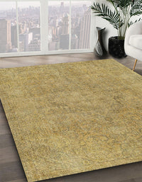 Abstract Metallic Gold Modern Rug, abs1764