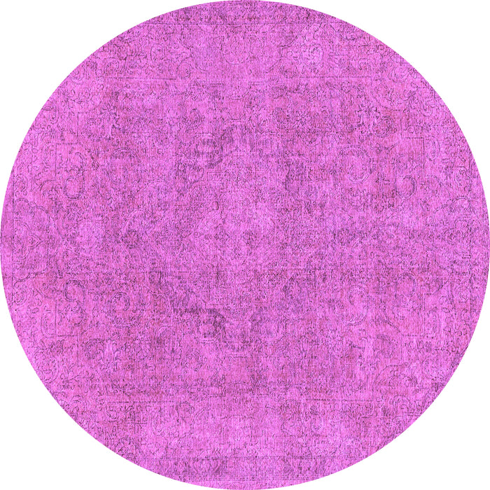Round Abstract Purple Modern Rug, abs1764pur
