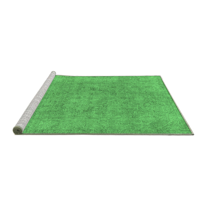 Sideview of Machine Washable Abstract Emerald Green Modern Area Rugs, wshabs1764emgrn