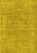 Machine Washable Abstract Yellow Modern Rug, wshabs1764yw