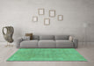 Machine Washable Abstract Turquoise Modern Area Rugs in a Living Room,, wshabs1764turq