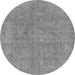 Round Machine Washable Abstract Gray Modern Rug, wshabs1764gry