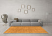 Machine Washable Abstract Orange Modern Area Rugs in a Living Room, wshabs1764org