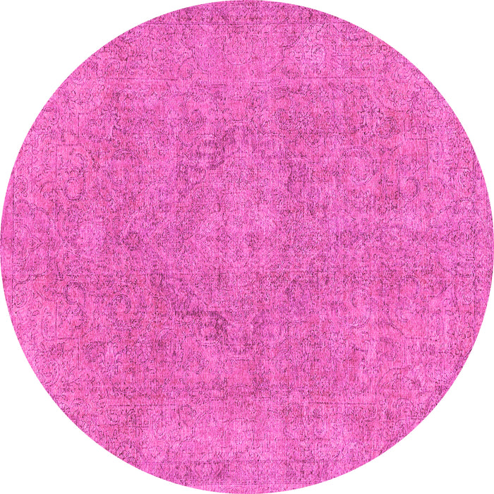 Round Abstract Pink Modern Rug, abs1764pnk