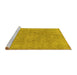 Sideview of Machine Washable Abstract Yellow Modern Rug, wshabs1764yw