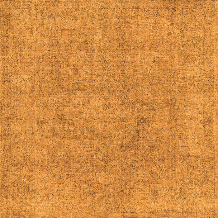 Square Machine Washable Abstract Orange Modern Area Rugs, wshabs1764org