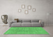 Machine Washable Abstract Emerald Green Modern Area Rugs in a Living Room,, wshabs1764emgrn