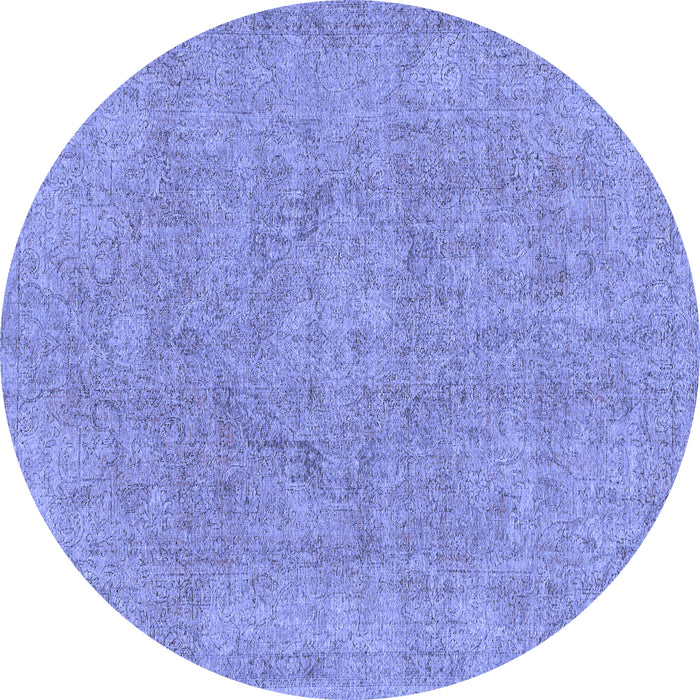 Round Machine Washable Abstract Blue Modern Rug, wshabs1764blu