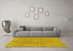 Machine Washable Abstract Yellow Modern Rug in a Living Room, wshabs1764yw