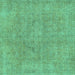 Square Abstract Turquoise Modern Rug, abs1764turq