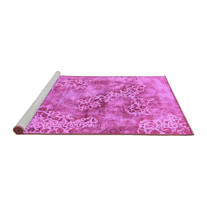 Sideview of Machine Washable Abstract Purple Modern Area Rugs, wshabs1765pur