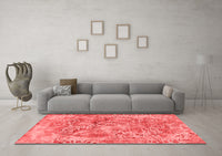 Machine Washable Abstract Red Modern Rug, wshabs1765red