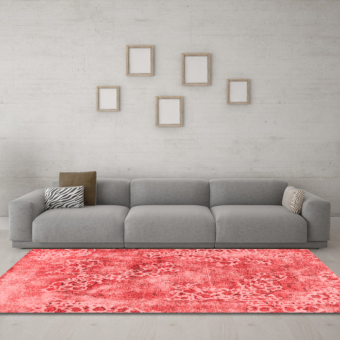 Modern Red Washable Rugs