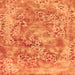 Square Machine Washable Abstract Orange Modern Area Rugs, wshabs1765org