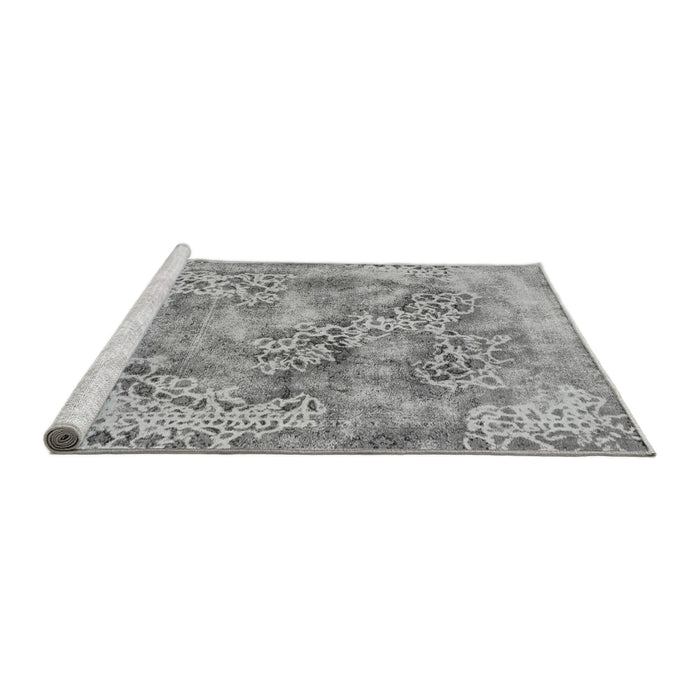 Sideview of Machine Washable Abstract Gray Modern Rug, wshabs1765gry
