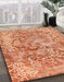 Machine Washable Abstract Orange Red Rug in a Family Room, wshabs1765