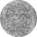 Round Machine Washable Abstract Gray Modern Rug, wshabs1765gry