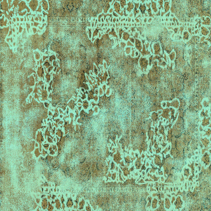 Square Abstract Turquoise Modern Rug, abs1765turq