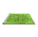 Sideview of Machine Washable Abstract Green Modern Area Rugs, wshabs1765grn