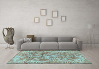 Machine Washable Abstract Light Blue Modern Rug, wshabs1765lblu