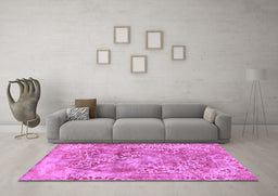 Machine Washable Abstract Purple Modern Area Rugs in a Living Room, wshabs1765pur