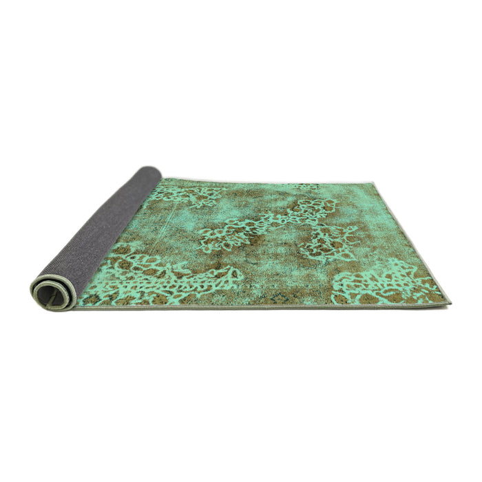 Sideview of Abstract Turquoise Modern Rug, abs1765turq