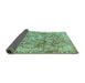 Sideview of Abstract Turquoise Modern Rug, abs1765turq