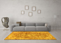 Machine Washable Abstract Yellow Modern Rug, wshabs1765yw