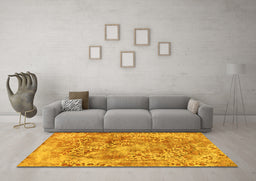 Machine Washable Abstract Yellow Modern Rug in a Living Room, wshabs1765yw