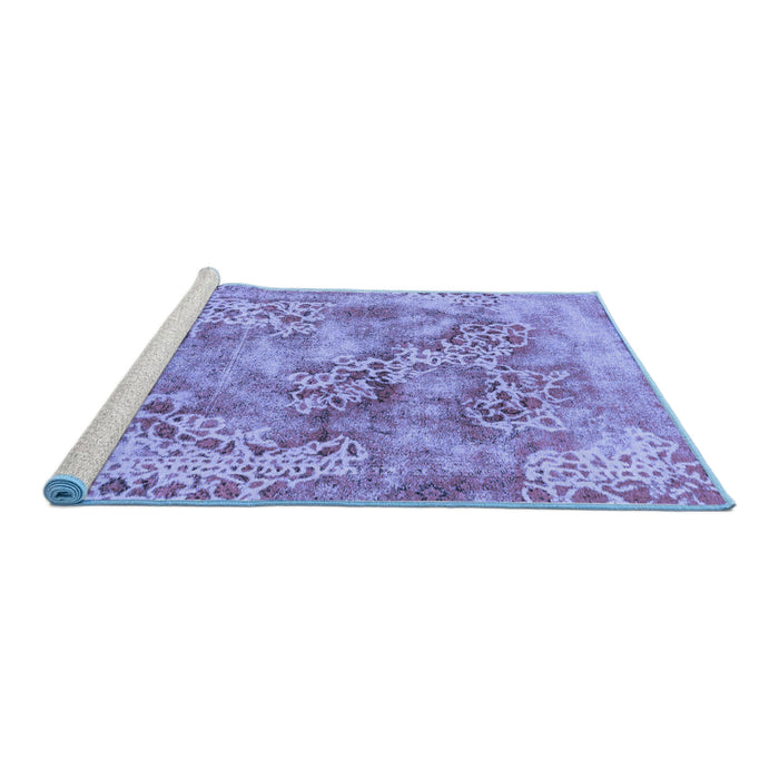 Sideview of Machine Washable Abstract Blue Modern Rug, wshabs1765blu