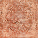 Square Machine Washable Abstract Orange Red Rug, wshabs1765