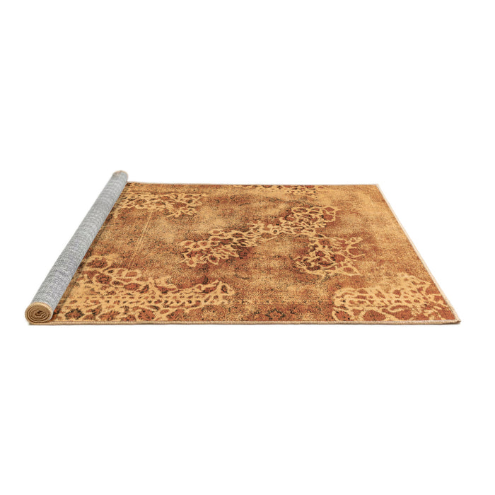 Sideview of Machine Washable Abstract Brown Modern Rug, wshabs1765brn