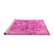 Sideview of Machine Washable Abstract Pink Modern Rug, wshabs1765pnk