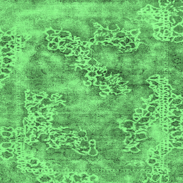 Square Machine Washable Abstract Emerald Green Modern Area Rugs, wshabs1765emgrn