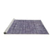 Sideview of Machine Washable Abstract Blue Gray Rug, wshabs1766